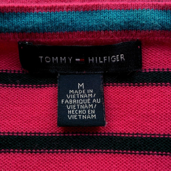 Tommy Hilfiger V-Neck Pink Sweater, Size M - Picture 3 of 7